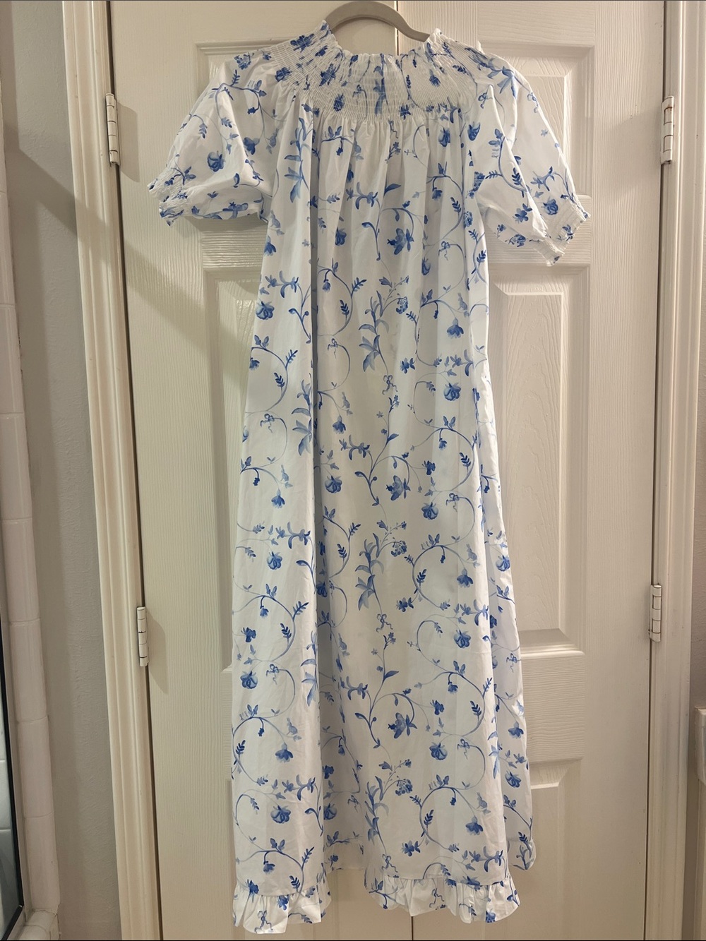 Hill House Caroline Dress with Blue Botanical Print - Picture 2 of 5